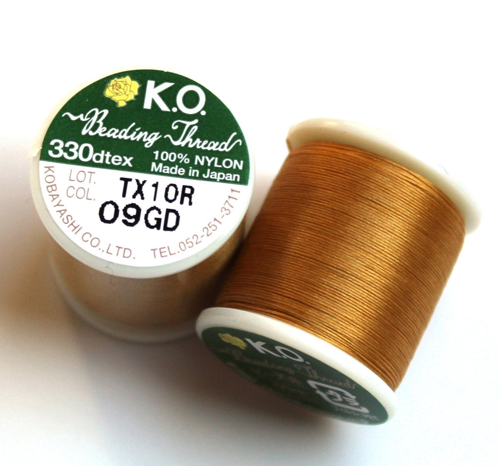 K.O. Beading Thread, Natural Japanese Beading Thread 43322 55 Yds, KO Beading  Thread, Size B Beading Thread, Pre-waxed Nylon Beading Thread, 