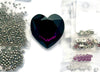 beading kit for 27mm crystal heart bezel  amethyst