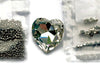 crystal beading kit for 27mm crystal heart bezel 