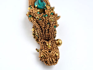 bronze green beaded dragon necklace jewelry