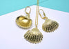 natural sea shell jewelry set gold