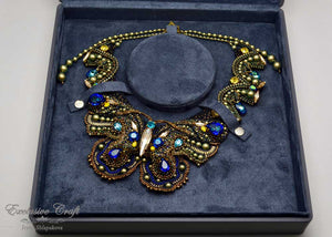 bead embroidered butterfly necklace exclusive carft
