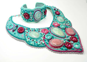bead embroidered jewelry set