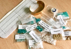 bead embroidery bracelet kit tutorial materials