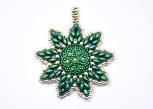 green silverswarovski christmas ornament and pendant