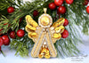 gold bead embroidery angel christmas ornament handmade