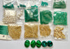 green gold bead embroidery bracelet kit tutorial materials