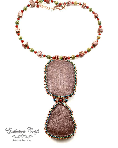 AeraVida Handcrafted Autumn Multicolor Agate & Pearl Collar Necklace - Statement Boho Jewelry