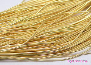 smooth purl french wire 1mm light gold