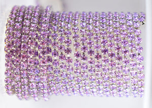 violet rhinestone cup chain 4 mm 