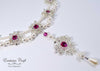 beaded bridal white pearls handmade necklace