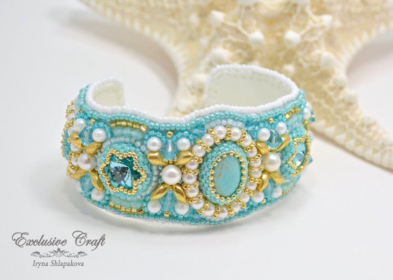 Tutorial for bead embroidered bracelet 