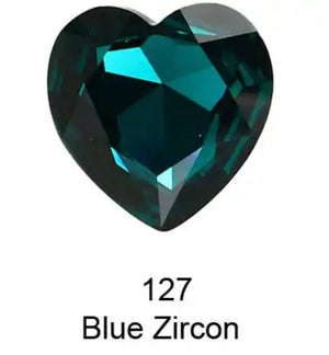 blue zicron crystal heart 28 mm for jewelry making