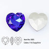 sapphire crystal heart 28 mm for jewelry making