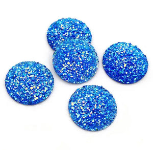 round 20 mm resin cabochon for jewelry making blue