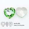 chrysolite crystal heart 28 mm for jewelry making