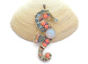 bead embroidered seahorse necklace