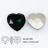emerald crystal heart 28 mm for jewelry making