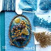 beading tutorial and kit for bead embroidered pendant 