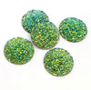 round 20 mm resin cabochon for jewelry making green