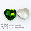olivine crystal heart 28 mm for jewelry making