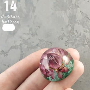 real dry flowers in half sphere resin cabochons for jewelry making