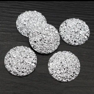 round 20 mm resin cabochon for jewelry making silver