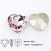 light rose crystal heart 28 mm for jewelry making