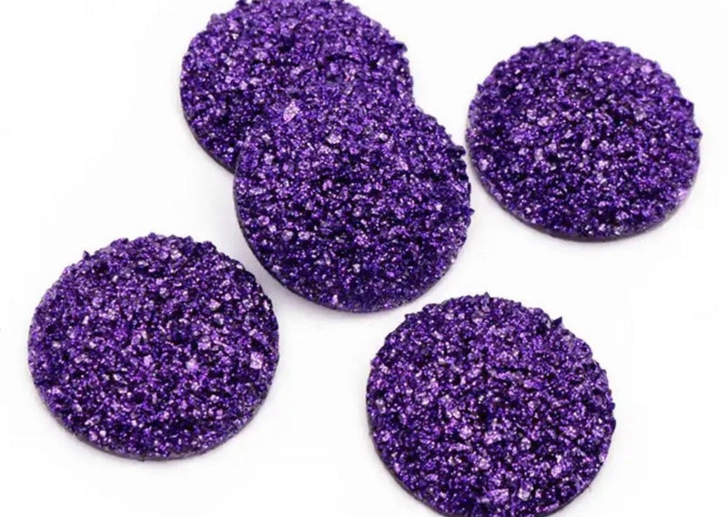 round 20 mm resin cabochon for jewelry making purple