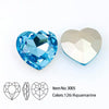 aquamarine crystal heart 28 mm for jewelry making