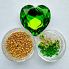 beading kit for 27mm crystal heart bezel olivine