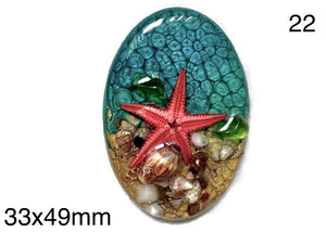 starfish in resin cabochon for jewelry making