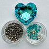 beading kit for 27mm crystal heart bezel aquamarine