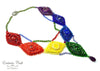 handcrafted bead embroidered necklace rainbow