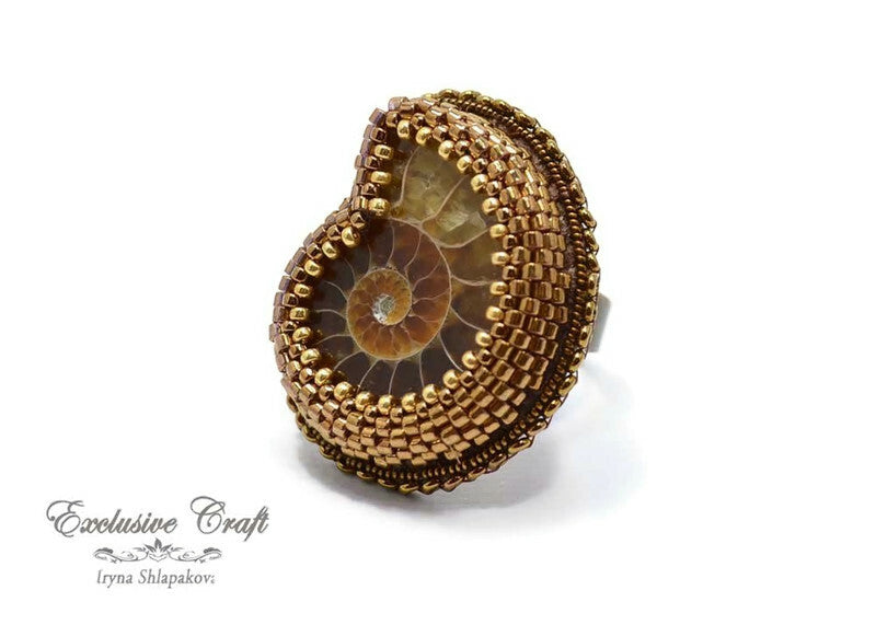 Ring with Ammonite