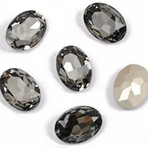 black diamond oval crystal 13x18 mm