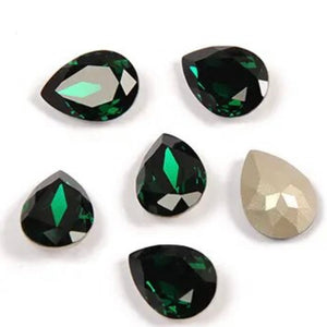 emerald pear crystal 10x14 mm