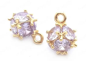 light violet Cubic zirconia pendant for jewelry making 