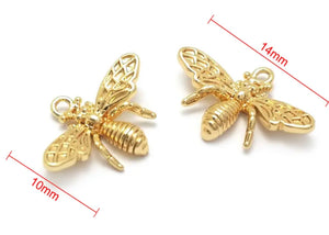 bee gold pendant for jewelry making 