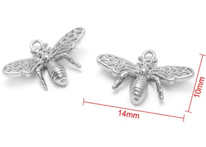 silver bee pendant for jewelry making 