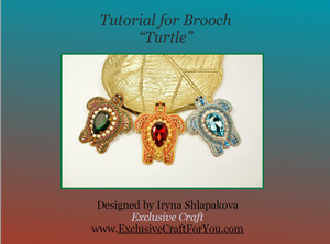 handmade beaded turtle brooch PDF beading tutorial