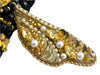 Decorative bee pendant with gold, yellow, and black elements beading class