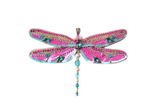 fuchsia dragonfly necklace handmade
