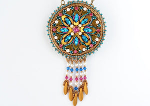 bead embroidery zoom class necklace dreamcatcher