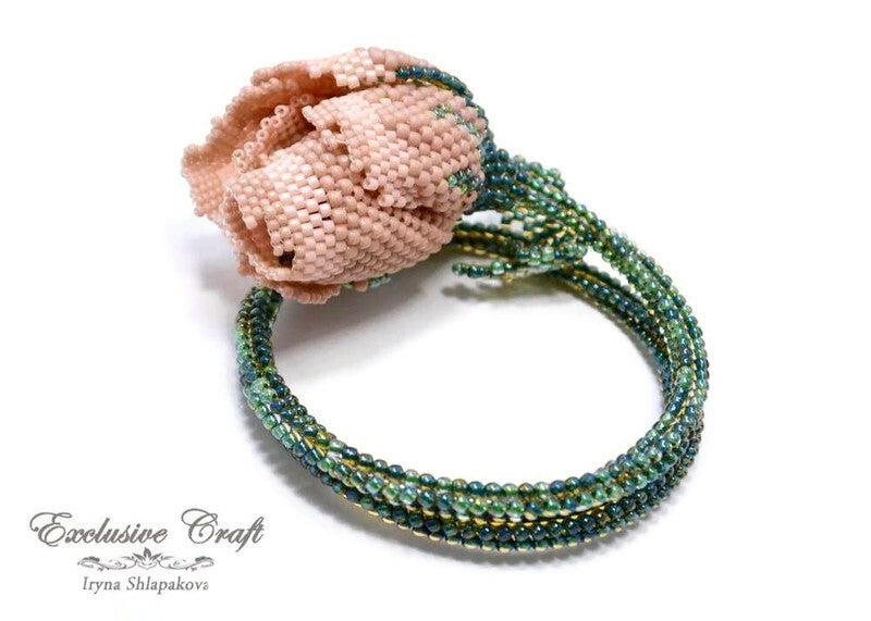 beaded rose bracelet