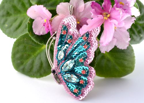 bead embroidered butterfly beading kit with PDF tutorial
