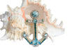 bead embroidery and gold work anchor brooch