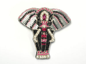 bead embroidered silver elephant  beading kit with tutorial