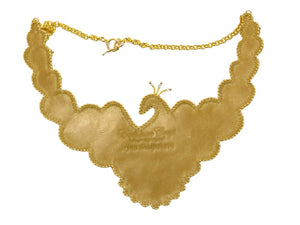 ered peacock necklace gold green 