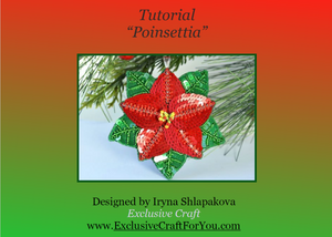 beading tutorial poinsettia Christmas ornament